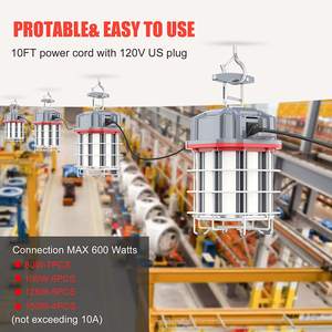 80W On/Off Switch Linkable LED <b>Temporary</b> Work Light 12000Lm 5000K Daylight LED Construction Portable Hanging <b>Lighting</b> - Product Image 4