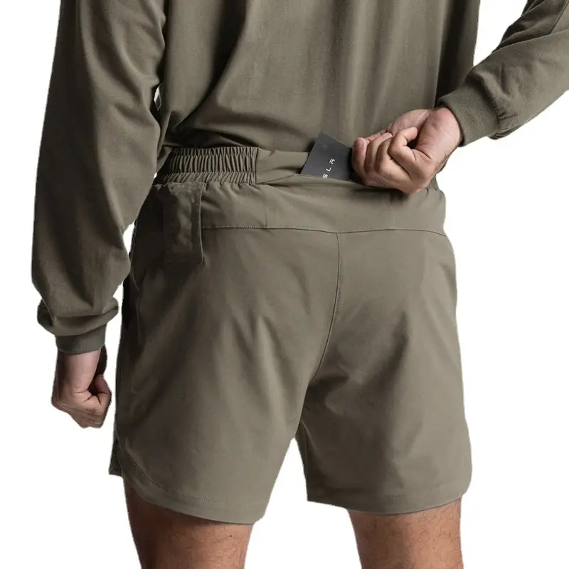 Short coloré avec cordon de serrage pour homme, short de gymnastique à séchage rapide, de Sport, de Fitness, de Jogging, de course à pied et d'entraînement en Polyester