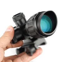Lunette de visée compacte Ohhunt 2.5-10x32 Combo avec réticule éclairé rouge et vert, viseur tactique avec laser rouge
