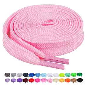 Lacets plats tressés colorés en polyester, lacets de chaussures de sport personnalisés pour baskets décontractées, vente en gros - Product Image 4