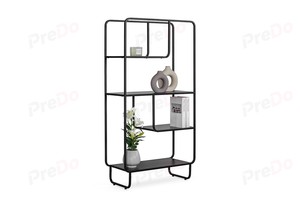 Modern European Rounded <strong>Corner</strong> Metal Adjustable Height Display Shelf Freestanding <strong>Storage</strong> Rack Organizer <strong>Unit</strong> for Dining Living - Product Image 2
