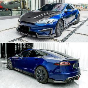 Kit de carrosserie en Fiber de carbone sèche de haute qualité pour <span class=keywords><strong>Tesla</strong></span> modèle S mise à niveau CT Style pare-chocs avant et arrière diffuseur arrière capot de becquet - Product Image 2