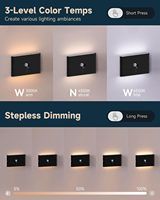 Lampe murale à détecteur de mouvement Sunaluna, lumière d'escalier, montage magnétique noir, rechargeable, à intensité variable, veilleuses pour couloir, escalier