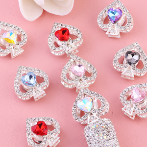 2025 Venta caliente amor completo Rhinestone cristal corazón cuentas para bolígrafos DIY joyería teléfono cadenas pluma accesorios de cuentas - Product Image 3