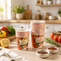 Gobelet à café ou thé jetable écologique en papier kraft avec logo imprimé personnalisé, revêtement PE, recyclable, 8 oz