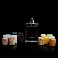 15 Fea lujosa piedra Real Jade mármol Perfume tapa cilindro cuadrado forma redonda tapa de mármol para Parfum