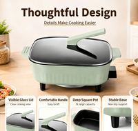 Casserole électrique 5LSquare, cuisinière électrique intelligente multi-personnes, poêle électrique antiadhésive, pot électrique multifonction pour la maison