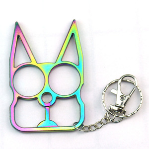 Vente en gros de <span class=keywords><strong>porte</strong></span>-clés en acier inoxydable de luxe, mignons et variés, en forme de chat de dessin animé pour femmes - Imperméables, légers, de forme ronde - Product Image 2