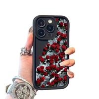 Coque de téléphone Ins Diamond Ice Rose adaptée à l'iPhone 15, coque souple pour iPhone 14 Promax, 13tpu
