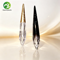 Tube de brillant à lèvres vide de luxe avec pendentif en cristal dégradé noir/doré, emballage cosmétique personnalisé en plastique avec bouchon à vis, vente en gros