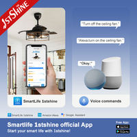 Ventilateur de plafond rétractable intelligent 1stshine avec ampoule, contrôle à distance, application mobile, qualité professionnelle
