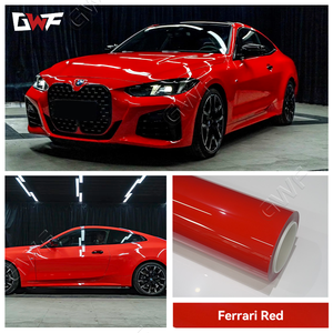 Vinilo Adhesivo Rojo Ultra Brillante para Envolver Autos, Película de Vinilo PET Rojo Ferrari, Rollo de Vinilo para Envolver Autos, 1.52 x 17m 18m - Product Image 1