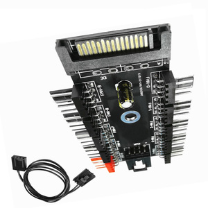 Hub de ventilateur PWM 10 ports <span class=keywords><strong>IDE</strong></span>/<span class=keywords><strong>SATA</strong></span> vers adaptateur 4 broches avec contrôle de vitesse multicanal pour système de refroidissement de boîtier PC - Product Image 2