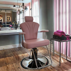 Fauteuil de salon de beauté inclinable en cuir avec repose-pieds réglable, fauteuil de styliste pour salon de coiffure, atelier, design moderne, coiffure - Product Image 2