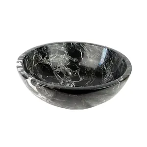 大理石圆形水槽圆形石头水槽柜台洗碗盆浴缸大理石碗