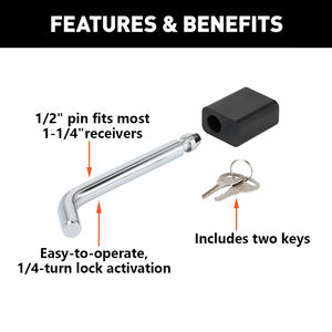 Remorque à tête carrée de 5/8 pouces <span class=keywords><strong>Serrure</strong></span> <span class=keywords><strong>d</strong></span>'<span class=keywords><strong>attelage</strong></span> incurvée - Product Image 6