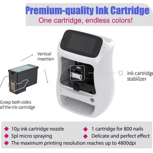 เครื่องพิมพ์เล็บไร้สาย Wifi สำหรับเจลทาเล็บ พร้อมรูปภาพมากกว่า 1000 รูป อุปกรณ์ทำเล็บอัตโนมัติ เครื่องพิมพ์เล็บแบบพกพา - Product Image 2