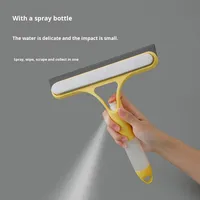Outil de nettoyage domestique trois-en-un grattoir à brosse de nettoyage de miroir double face avec poignée en plastique flacon pulvérisateur pour une utilisation au sol