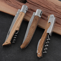 Couteau à manche en bois Hongrui, boîte cadeau en acier inoxydable innovante, outil personnalisé, bouteille avec ouvre-bouteille de serveur, tire-bouchon à vin