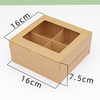 Boîtes à friandises en kraft avec fenêtre et séparateurs, fournitures pour fraises enrobées de chocolat, boîtes à macarons, emballage pour produits de boulangerie