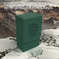 Boîte de rangement pour cartes MIO de haute qualité avec logo personnalisé, fenêtre, en PU durable, avec bouton, pour Magic, YuGiOh, porte-chéquier, 3 x 30 mm