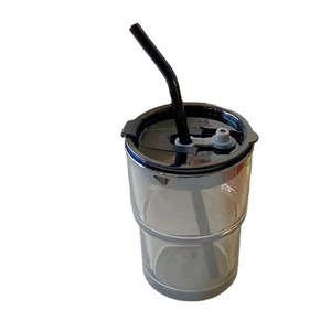 Di alta qualità marrone tazza di caffè 450ml paglia di vetro con coperchio - Product Image 5