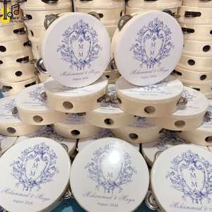 Tambourins personnalisés pour mariage, tambourins de 6 pouces avec peau de tambour personnalisée, instrument de musique, bruiteur, vente en gros, tambour pour église - Product Image 2