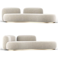 Canapé de détente moderne en tissu courbé, luxe minimaliste nordique, design compact, pour salon créatif, maison d'hôtes, idéal pour les personnes qui recherchent le confort.