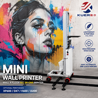 Mesin Printer Dinding Mini Ringan 30KG XP600 I1600 I3200 Printhead Opsional untuk Seni Mural Vertikal Dalam dan Luar Ruangan