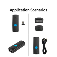 Escáner de código de barras QR 1D 2D de mano inalámbrico Lector de código de barras QR USB Escáneres comerciales portátiles