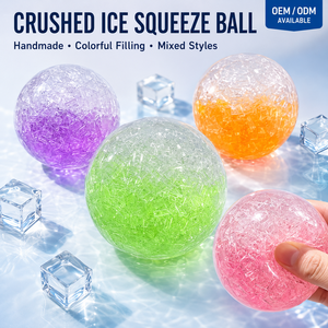 Handmade Transparent Crushed Ice <b>Squeeze</b> <b>Ball</b> Colorful Filled Sensory Stress Relief Toy for Gifts OEM ODM - Product Image 1
