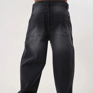 กางเกงยีนส์ทรงหลวมขากว้างเอวสูงแบบยูนิเซ็กซ์ สีดำ สไตล์ Y2K ลำลอง สตรีทแวร์ - Product Image 1