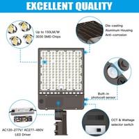 Lámpara LED para Estacionamiento, de 150W, con Encendido/Apagado Automático al Anochecer/Amanecer, Lámpara de Proyección para Exteriores, Montaje en Poste, 100W, para Calle Comercial, Patio, Granero