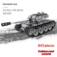 Yetişkinler ve 14+ Yaşındaki Çocuklar İçin Yapım Bloğu Bulmacası; Yüksek Zorluk Seviyeli 3D Metal Tank Modeli Savaş Gemisi SW-055 Renkli Kutu Ambalajı
