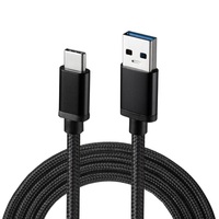 Kabel USB 3.0 a ke Type C 1m 5Gbps 3A Pengisian Cepat Berbahan Nilon Kepang untuk Samsung Pixel Xiaomi 0.5M