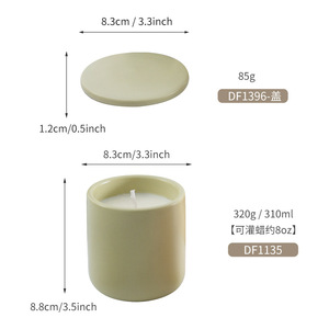 Gobelets à bougies en céramique cylindriques vides avec couvercle, style nordique, décoration d'intérieur, cadeau pour l'aromathérapie, fabrication de bougies DIY DF1135 DF1396 - Product Image 5