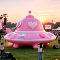 Modèle de fusée d'avion gonflable rose personnalisé, accessoires de décoration publicitaire sur le thème de l'aérospatiale, y compris souffleur