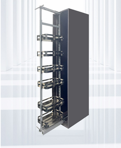 High <strong>Cabinet</strong> Kitchen Organizer Tempered Glass Pull Shelves Aluminum Frame Built-in <strong>Pantry</strong> Larder Storage in <strong>Cabinets</strong> - Product Image 3