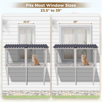 [US Ready Stock] Cat Catio Cattio Cage Perche pour chats d'intérieur-pour les bains de soleil et la sieste donnant sur le hamac de fenêtre en bois