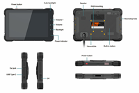 Tablette PC Linux robuste de 10,1 pouces, 1000 nits, lisible en plein soleil, IP67, NXP I.MX 8M, mini-tablette pour gants et utilisation sous la pluie, tablette pour véhicule, pour l'agriculture