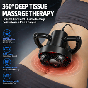 360 °   เครื่องนวดตัวไฟฟ้าแบบหมุนได้ ปรับความแรงได้ พร้อมฟังก์ชั่นเดินหน้า/ถอยหลัง สำหรับไหล่ คอ หลัง หน้าท้อง ขา ใช้ในบ้าน - Product Image 4