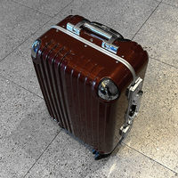 Valise trolley rigide en néoprène de style japonais, couleur vive, bordeaux, 20 pouces, unisexe, tendance, avec serrure, poignée supérieure, silencieuse