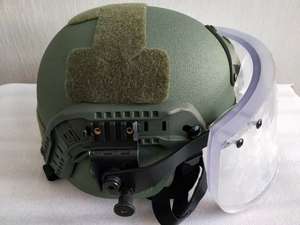MICH ODグリーンUHMWPEアラミド弾道防護タクティカルヘルメット（3Aバイザー付き）頭部保護FAST M88ウェンディヘルメット（フェイスシールド付き） - Product Image 2