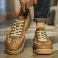 Nouvelles baskets décontractées en cuir de vache véritable polyvalentes pour hommes, de haute qualité, à lacets, classiques, de marque, logo de luxe, chic