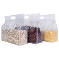 Sachets d'Emballage Transparents à Huit Soudures, Fond Plat, Large Ouverture, en PET PE, pour Dattes Rouges, Noix et Cadeaux