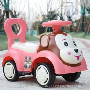 Pink Monkey Ride On Car For Toddlers 1-5 Years Plastic Push Walker With Music And Steering Wheel - Product Image 1