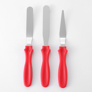 Ensemble <span class=keywords><strong>de</strong></span> 3 spatules à glaçage en acier inoxydable avec manche coloré, outils <span class=keywords><strong>de</strong></span> cuisson, grattoir à crème - Product Image 2