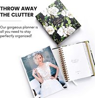 Journal de planification de mariage à couverture rigide florale personnalisée 7x8.75 pouces format A5 style spirale avec onglets cadeau