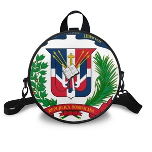 Bolso de Mano Circular de PU con Estampado de la Bandera de República <span class=keywords><strong>Dominicana</strong></span> para Mujer, Correa Ajustable, Mochila Cruzada para <span class=keywords><strong>Viajes</strong></span> y Desplazamientos al Aire Libre - Product Image 1