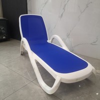 Chaise longue pliante vintage en tissu maillé pour extérieur, idéale pour la plage et la piscine, lit de soleil individuel pour une personne